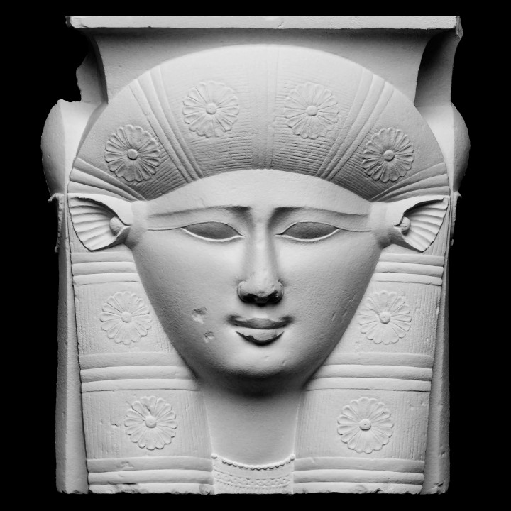 hathor scan egypt goddess head louvre 3D print model - Mito3D