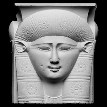 Hathor Varredura Egito deusa cabeça louvre 3d print model - Mito3D