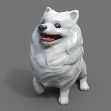 americano eschimese cane giocattoli Giochi statua cucciolo cani peloso cura eskie americaneskimo 3d print model - Mito3D
