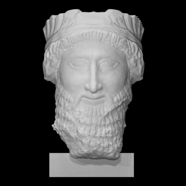 tête barbu homme analyse calcaire musée Chypre fervent archéologique 3D print model - Mito3D