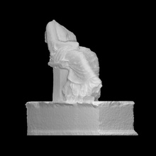 onorario statua seduto donna scansione marmo teatro museo archeo romano 3d print model - Mito3D