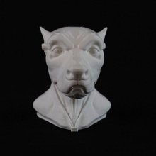 voz maestro jardín busto perro 3d print model - Mito3D