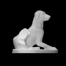 statuette seated dog scan rome sculpture marble imperial 3d print model - Mito3D