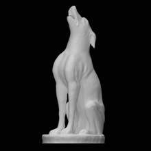 statuette howling dog scan animal sitting 3d print model - Mito3D