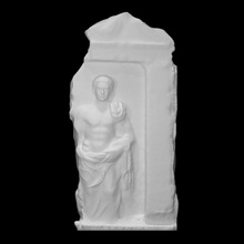 funerary stele youth salamina scan man relief young deceased 3d print model - Mito3D