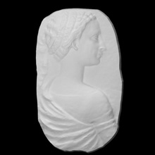 medallion female bust scan face head portrait woman relief 3d print model - Mito3D