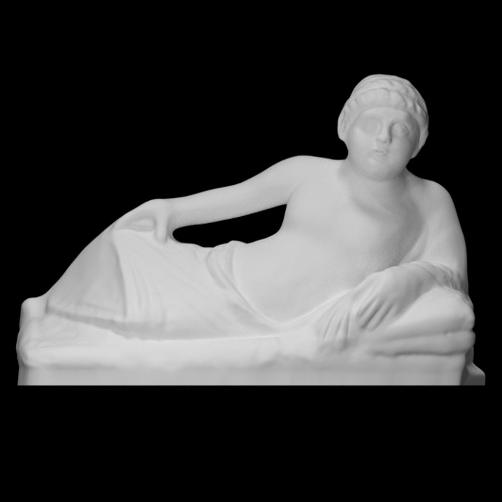 cobrir bainha etrusco urna Varredura figura reclinado cinerário 3D print model - Mito3D