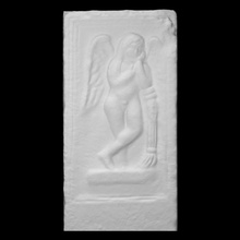 funéraire cippus Éros penché torche analyse sculpture mort stèle fragment Vérone 3d print model - Mito3D