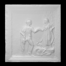 relief depicting perseus andromeda scan greek mythology roman sculpture marble medusa 3d print model - Mito3D