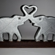 elephant heart stand animal art love kissing loveheart 3d print model - Mito3D