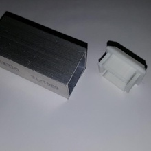 square 1 16 wall tube caps cap extrusion tubing 3d print model - Mito3D