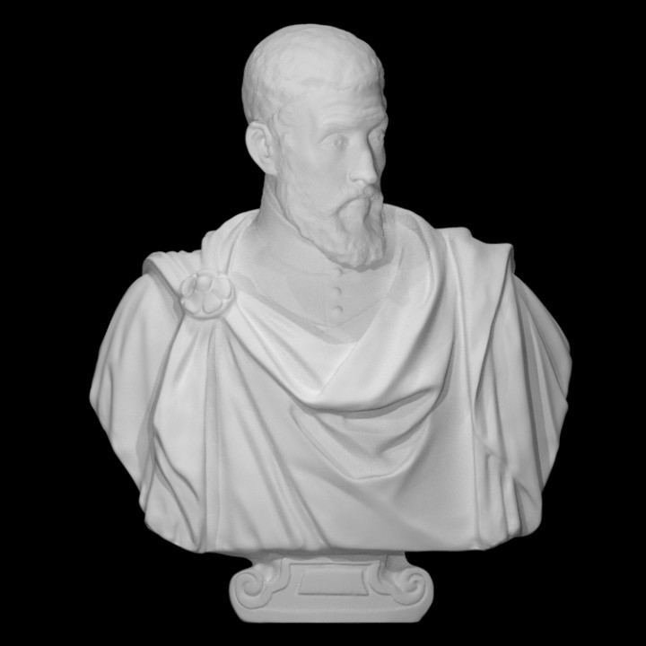 büst sakallı Giustiniani taramak heykel mermer Venedik amiral orsato giustiniani alessandro vittoria 3D print model - Mito3D