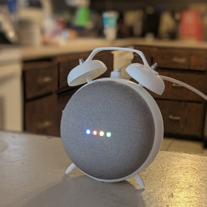 retro alarme relógio ficar pé Google mini aparelhos eletrônicos Googlehomemini sindoh smartassistant3d 3D print model - Mito3D