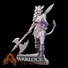 female fighter tabletop demon dungeons fantasy mini model roleplay rpg sexy table miniature dungeonsanddragons wargame d&d 28mm dnd pathfinder 3d print model - Mito3D