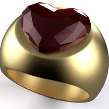 ring heart poly fashion design gold jewel love jewelry valentine decor enricosx 3d print model - Mito3D