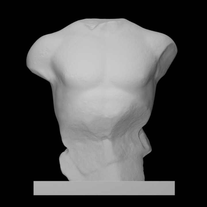 torso sentado hombre escanear teatro museo Verona archeo romano 3D print model - Mito3D