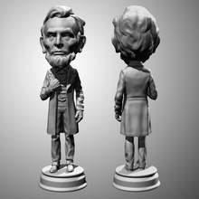 presidente Lincoln estatua ventilador Arte caricatura presidentes 3d print model - Mito3D