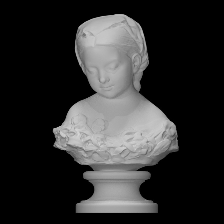 la minyon düşünce taramak büst kız meditasyon çocuk mermer düşünen Smithsonian thomas ball state of being 3D print model - Mito3D
