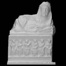 etruscan cinerary urn scan sculpture stone volterra 3d print model - Mito3D