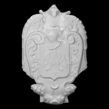 coat arms alidosio family scan sculpture sandstone florence italy v&a pope-leo coat-of-arms stemma 3d print model - Mito3D