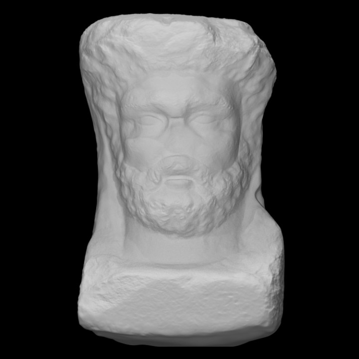 herm cara Hércules Varredura escultura mármore alessandri 3D print model - Mito3D