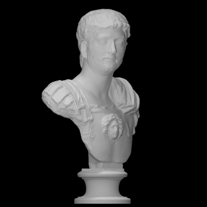 Kaiser Hadrian Scan Büste Gesicht Porträt römisch Rom 3D print model - Mito3D