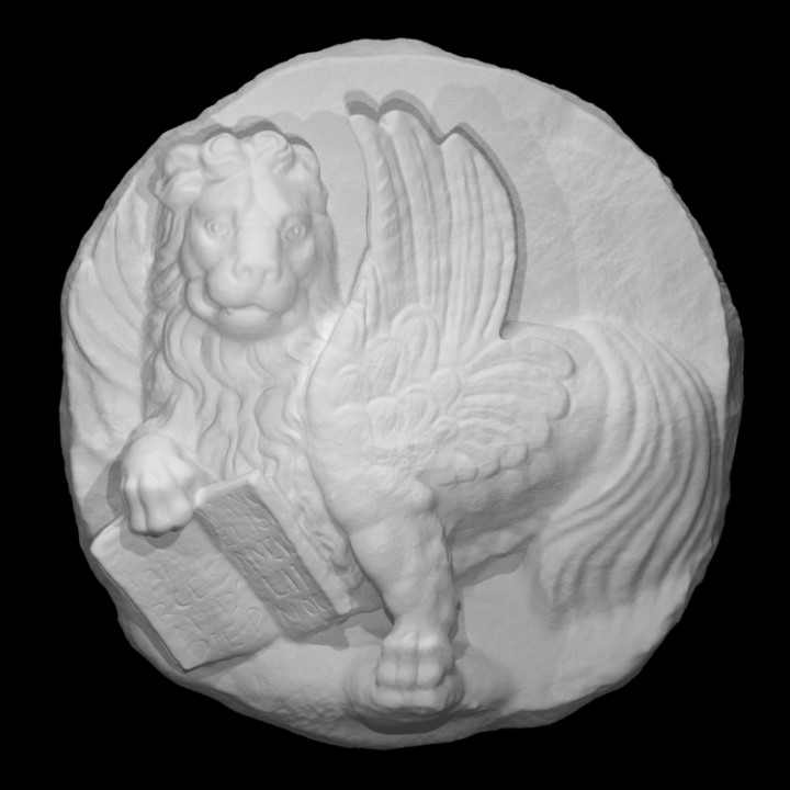 stemma san marco scan lion relief san-marco 3D print model - Mito3D