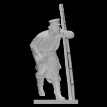 equipped scan figure man statue bronze leaning ladder worker 3d print model - Mito3D