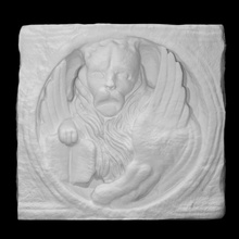 stemma venice scan book lion sculpture 3d print model - Mito3D