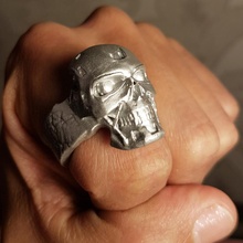 terminator ring android metal robot sci-fi skull jewelry scifi t1000 3d print model - Mito3D