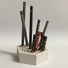 honeycomb pen holder & garden brush office pencil crayon 3d print model - Mito3D