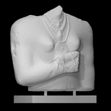 torse calcaire votif analyse femelle statue musée Chypre archéologique 3d print model - Mito3D