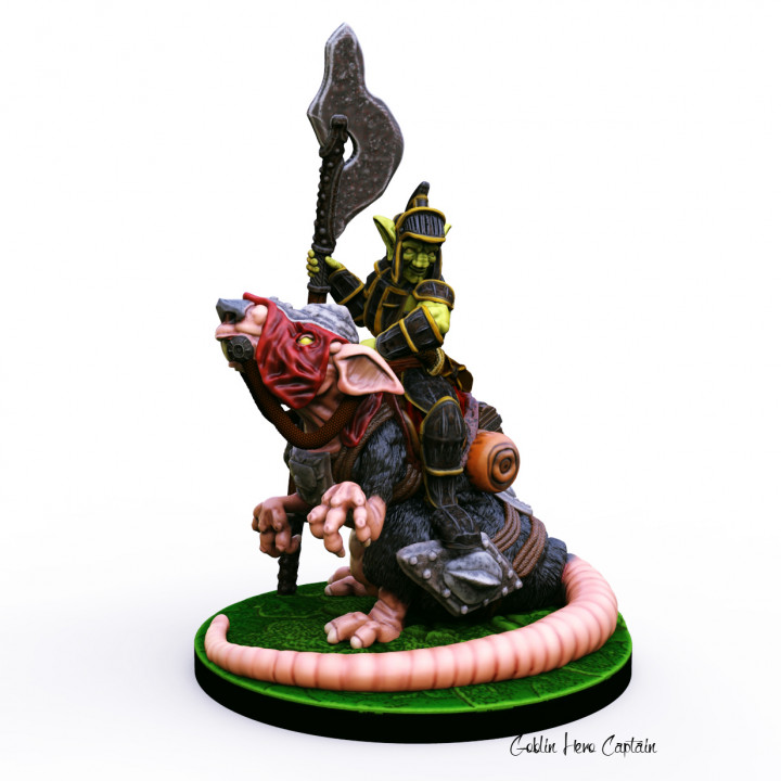 Kobold Held Kapitän Miniatur Spielzeuge Spiele Armee Fantasie Lineal zbrush Ratte Tischplatte Kriegsspiel 54mm hero size goblin leader Ratrider 3D print model - Mito3D