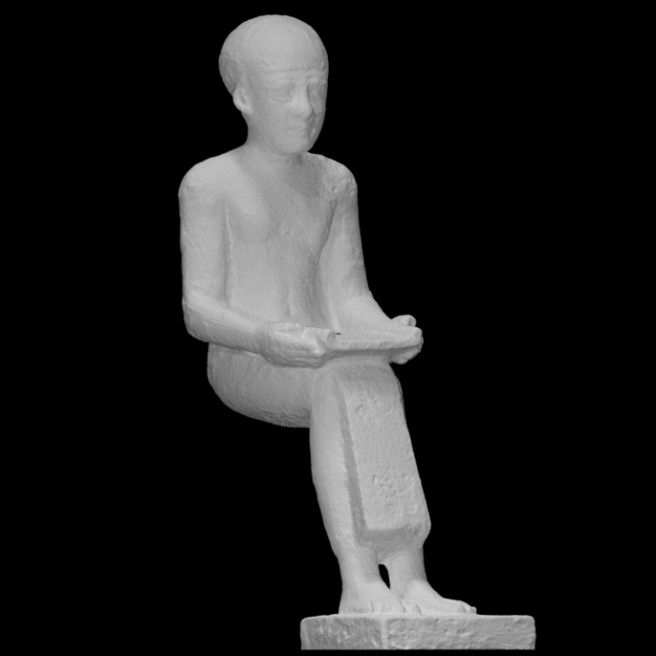 estatueta imhotep Varredura Egito escultura late period copper alloy 3D print model - Mito3D