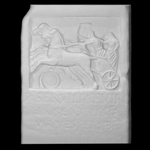 funerary stele chariot scan race horse italian relief 3d print model - Mito3D