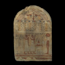stele seter au scansione Egitto scultura calcolo calcare dipinto funerario abydos 3d print model - Mito3D