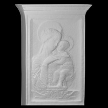 virgem criança Varredura asas madona anjo alívio 3d print model - Mito3D