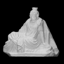 Zeus amon Varredura figura Alto sentado alívio 3d print model - Mito3D