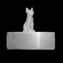 animal coffin cat figurine scan egypt ptolemaic period copper-alloy 3d print model - Mito3D