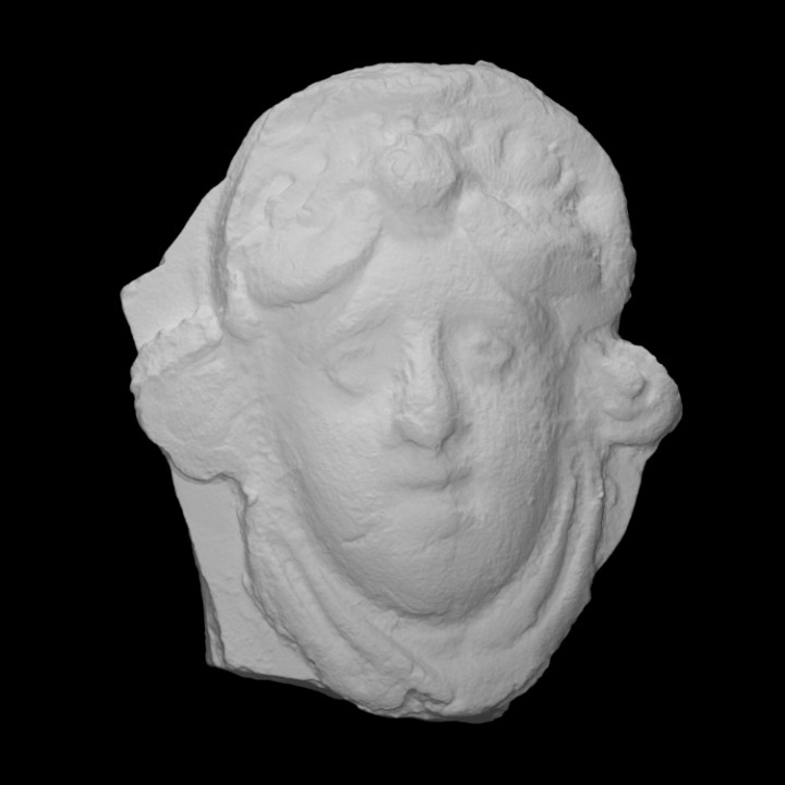 head figurine scan egypt roman ceramic graeco 3D print model - Mito3D