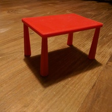 base table efficace version Facile jouets miniature Ikea maison poupées 3d print model - Mito3D
