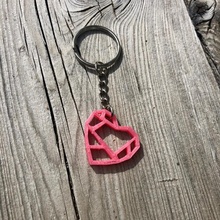 modern heart keychain girl necklace pink jewelry valentine earring valentines day 3d print model - Mito3D