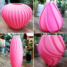 4 flor vasos ondas serie jardim imprimível decoração Concha vaso flores flowervases 3d print model - Mito3D