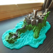 Drachenstein Gebäude Drachen Fantasie Struktur Turm Miniatur Game of Thrones Schloss mehrteilig Fan Art Insel Architektur 3d print model - Mito3D