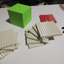 math cubes cubos multibase school teaching mathematics elementary units tens hundreds thousands 3d print model - Mito3D