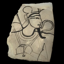 gemalt Fragment Ostracon Osiris Scan Ägypten Mythologie Kalkstein Farbe Textur Pigment 3d print model - Mito3D
