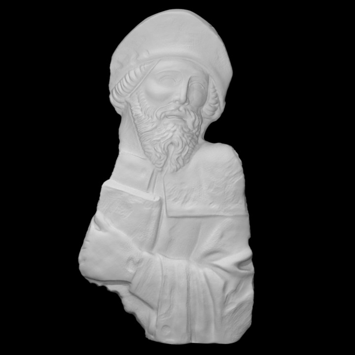 saint james apostle scan christianity sculpture wood relief polychrome 3D print model - Mito3D