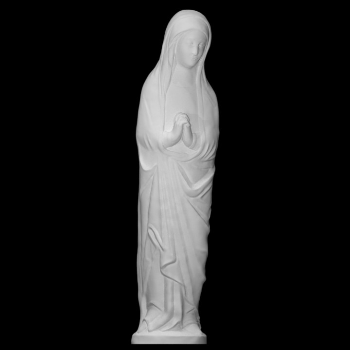 vierge Marie analyse christianisme sculpture groupe polychrome 3D print model - Mito3D