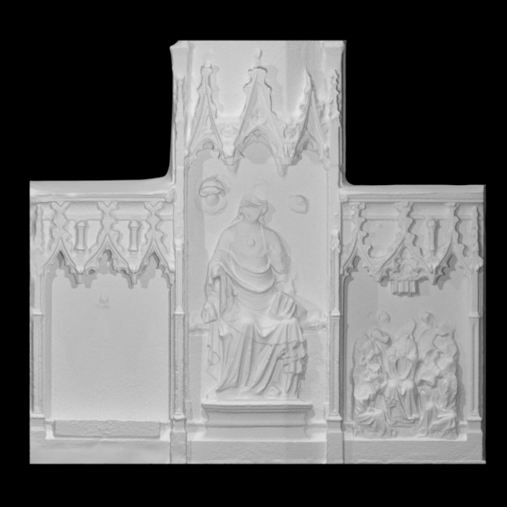 retable st Mary église Kent analyse Angleterre religion calcaire iconoclasme endommagé 3D print model - Mito3D