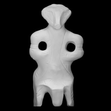 seated figurine scan figure human clay fired neolithic 3d print model - Mito3D